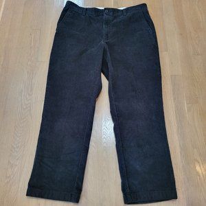 LL Bean Pants Men's 36X29 Dark Charcoal Cotton Stretch Chinos Corduroy